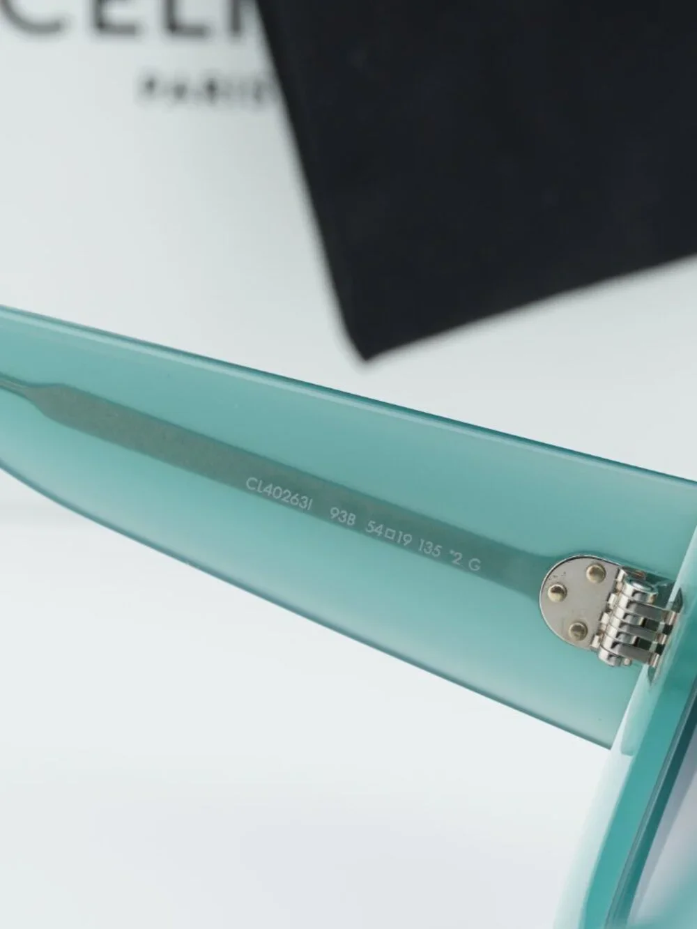 Celine PARIS CL40263I 93B Square Sunglasses - Teal / Grey